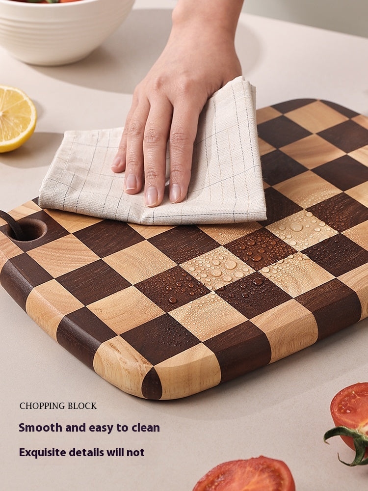 Discover the Acacia Mangium Chessboard Grid Cutting Board